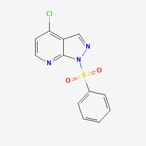 molecular formula C12H8ClN3O2S B15366001 4-Chloro-1-(phenylsulfonyl)-1H-pyrazolo[3,4-B]pyridine 