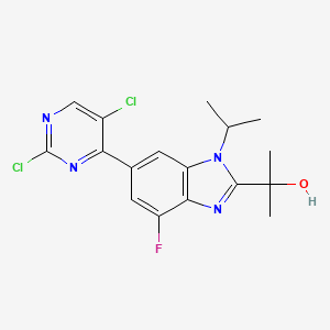 2-(6-(2,5-dichloropyrimidin-4-yl)-4-fluoro-1-isopropyl-1H-benzo[d]imidazol-2-yl)propan-2-ol