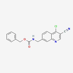 Carbamic acid, (4-chloro-3-cyano-7-quinolinyl)methyl-, phenylmethyl ester (9CI)