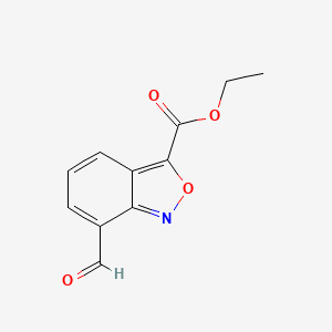 molecular formula C11H9NO4 B15366840 Ethyl 7-formylbenzo[c]isoxazole-3-carboxylate 