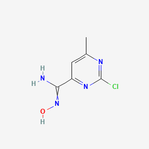 molecular formula C6H7ClN4O B15366893 2-chloro-N-hydroxy-6-methyl-pyrimidine-4-carboxamidine 