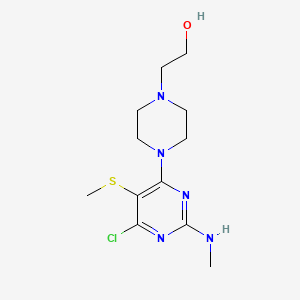 4-Chloro-6-(2-hydroxyethylpiperazino)-2-methylamino-5-methylthiopyrimidine