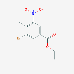 molecular formula C10H10BrNO4 B15366908 Ethyl 3-bromo-4-methyl-5-nitrobenzoate 