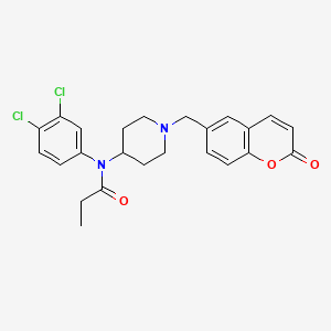 N-(3,4-dichlorophenyl)-N-[1-(2-oxo-2H-chromen-6-ylmethyl)piperidin-4-yl]propionamide