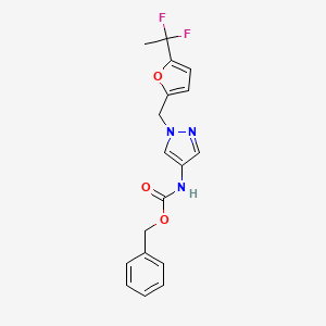 {1-[5-(1,1-difluoro-ethyl)-furan-2-ylmethyl]-1H-pyrazol-4-yl}-carbamic acid benzyl ester