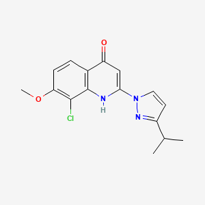 8-Chloro-4-hydroxy-7-methoxy-2-(3-isopropyl-pyrazol-1-yl)-quinoline