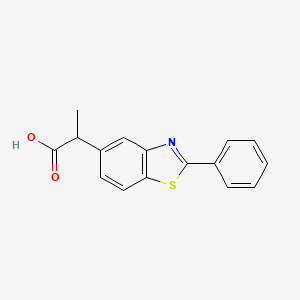 molecular formula C16H13NO2S B15367609 2-(2-phenyl-1,3-benzothiazol-5-yl)propanoic acid CAS No. 52321-65-0