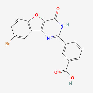 3-(8-Bromo-4-oxo-3,4-dihydrobenzofuro[3,2-d]pyrimidin-2-yl)benzoic acid