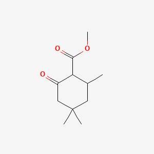 molecular formula C11H18O3 B15367911 Cyclohexanecarboxylic acid, 2,4,4-trimethyl-6-oxo-, methyl ester CAS No. 54576-10-2