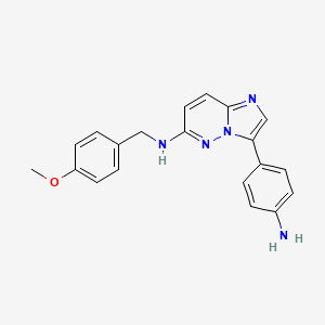 molecular formula C20H19N5O B15367929 3-(4-aminophenyl)-N-(4-methoxybenzyl)imidazo[1,2-b]pyridazin-6-amine 