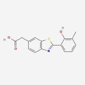 molecular formula C16H13NO3S B15368167 2-(2-Hydroxy-m-tolyl)-6-benzothiazoleacetic acid CAS No. 36782-41-9