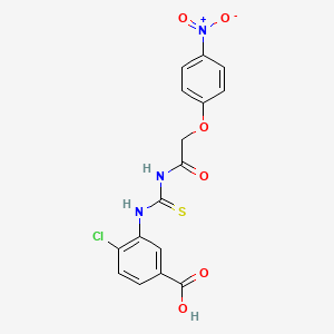 molecular formula C16H12ClN3O6S B15368300 4-Chloro-3-[[2-(4-nitrophenoxy)acetyl]carbamothioylamino]benzoic acid CAS No. 532432-50-1