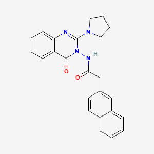 molecular formula C24H22N4O2 B15368364 2-naphthalen-2-yl-N-(4-oxo-2-pyrrolidin-1-yl-4H-quinazolin-3-yl)acetamide 