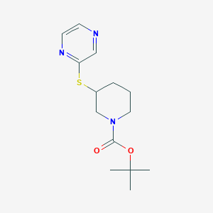 molecular formula C14H21N3O2S B15368393 3-(Pyrazin-2-ylsulfanyl)-piperidine-1-carboxylic acid tert-butyl ester 