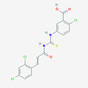 molecular formula C17H11Cl3N2O3S B15368459 2-Chloro-5-[[[[3-(2,4-dichlorophenyl)-1-oxo-2-propenyl]amino]thioxomethyl]amino]-benzoic acid 