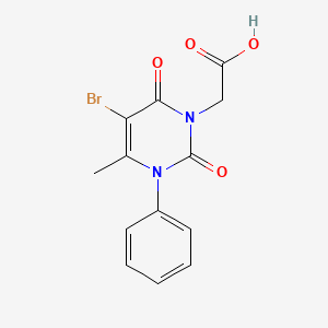 1(2H)-Pyrimidineacetic acid, 3,6-dihydro-5-bromo-2,6-dioxo-4-methyl-3-phenyl-