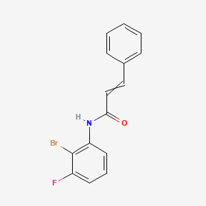 molecular formula C15H11BrFNO B15369174 N-(2-Bromo-3-fluorophenyl)-3-phenyl-2-propenamide 