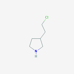 molecular formula C6H12ClN B15369468 3-(2-Chloroethyl)pyrrolidine 