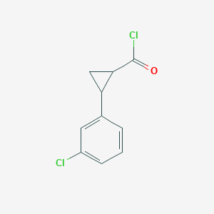 molecular formula C10H8Cl2O B15369503 2-(3-Chlorophenyl)cyclopropane-1-carbonyl chloride CAS No. 91329-56-5