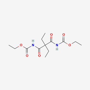 molecular formula C13H22N2O6 B15369541 Carbamic acid, (2,2-diethylpropanedioyl)DI-, diethyl ester CAS No. 63884-60-6