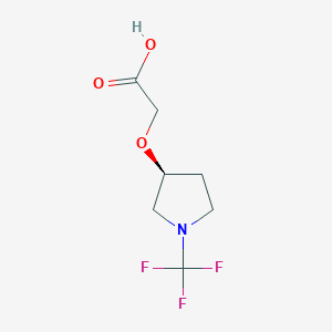 molecular formula C7H10F3NO3 B15369544 (S)-2-((1-(trifluoromethyl)pyrrolidin-3-yl)oxy)acetic acid 