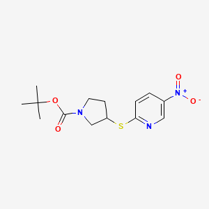 molecular formula C14H19N3O4S B15369631 3-(5-Nitro-pyridin-2-ylsulfanyl)-pyrrolidine-1-carboxylic acid tert-butyl ester 