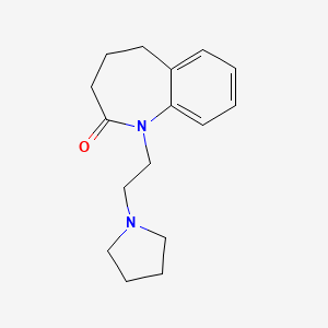 molecular formula C16H22N2O B15369663 1H-1-Benzazepin-2-one, 2,3,4,5-tetrahydro-1-(2-(1-pyrrolidinyl)ethyl)- CAS No. 54951-27-8