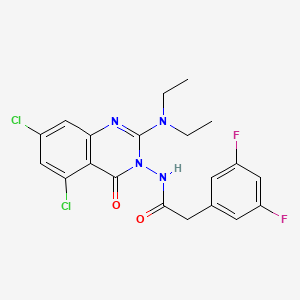 N-(5,7-dichloro-2-diethylamino-4-oxo-4H-quinazolin-3-yl)-2-(3,5-difluorophenyl)acetamide