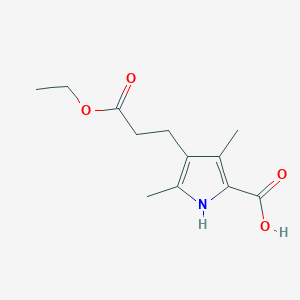 molecular formula C12H17NO4 B15369876 4-(3-ethoxy-3-oxopropyl)-3,5-dimethyl-1H-pyrrole-2-carboxylic acid 