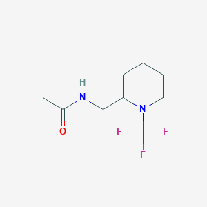 molecular formula C9H15F3N2O B15369902 N-((1-(trifluoromethyl)piperidin-2-yl)methyl)acetamide 