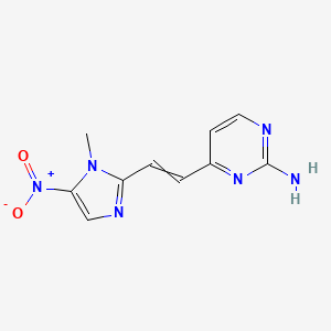 molecular formula C10H10N6O2 B15369963 4-[2-(1-Methyl-5-nitro-1h-imidazol-2-yl)ethenyl]-2-pyrimidinamine 