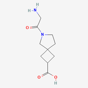 molecular formula C10H16N2O3 B15370018 6-(2-Aminoacetyl)-6-azaspiro[3.4]octane-2-carboxylic acid 