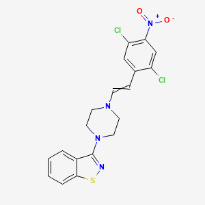 molecular formula C19H16Cl2N4O2S B15370037 2,5-Dichloro-4-(2-[4-(1,2-benzisothiazol-3-yl)-1-piperazinyl]ethenyl)-nitrobenzene 