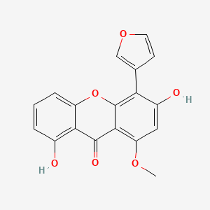 molecular formula C18H12O6 B15370052 9H-Xanthen-9-one, 4-(3-furanyl)-3,8-dihydroxy-1-methoxy- CAS No. 55334-14-0