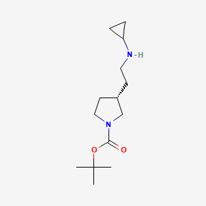 molecular formula C14H26N2O2 B15370106 (S)-tert-butyl 3-(2-(cyclopropylamino)ethyl)pyrrolidine-1-carboxylate 