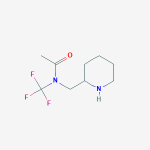 molecular formula C9H15F3N2O B15370179 N-(piperidin-2-ylmethyl)-N-(trifluoromethyl)acetamide 