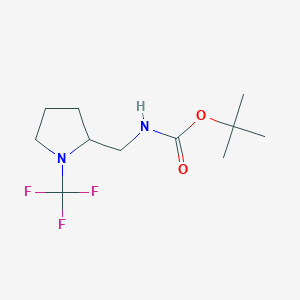 molecular formula C11H19F3N2O2 B15370210 Tert-butyl ((1-(trifluoromethyl)pyrrolidin-2-yl)methyl)carbamate 