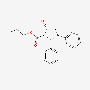 molecular formula C21H22O3 B15370321 Propyl 5-oxo-2,3-diphenylcyclopentanecarboxylate CAS No. 1772-54-9