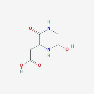 molecular formula C6H10N2O4 B15370433 (6-Hydroxy-3-oxopiperazin-2-YL)acetic acid CAS No. 405214-38-2