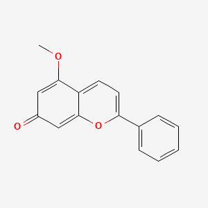 molecular formula C16H12O3 B15370456 5-Methoxy-2-phenyl-7H-1-benzopyran-7-one 