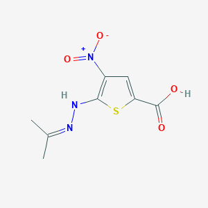 molecular formula C8H9N3O4S B15370522 4-Nitro-5-[2-(propan-2-ylidene)hydrazinyl]thiophene-2-carboxylic acid CAS No. 92660-65-6