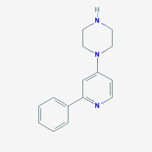 molecular formula C15H17N3 B15370539 Piperazine, 1-(2-phenyl-4-pyridinyl)- 