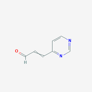 molecular formula C7H6N2O B15370579 2-Propenal, 3-(4-pyrimidinyl)- 