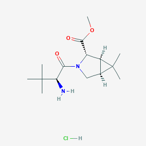 molecular formula C15H27ClN2O3 B15370683 (1S,2S,5R)-Methyl 3-((S)-2-aMino-3,3-diMethylbutanoyl)-6,6-diMethyl-3-azabicyclo[3.1.0]hexane-2-carboxylate (hydrochloride) 