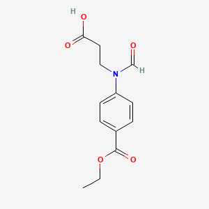 molecular formula C13H15NO5 B15370761 3-(4-ethoxycarbonyl-N-formylanilino)propanoic acid CAS No. 4261-01-2