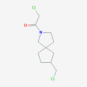 molecular formula C11H17Cl2NO B15370783 2-Chloro-1-(7-(chloromethyl)-2-azaspiro[4.4]nonan-2-yl)ethanone 