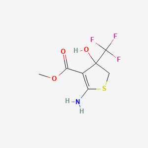 molecular formula C7H8F3NO3S B15370864 2-Amino-4-hydroxy-4-(trifluoromethyl)-4,5-dihydrothiophene-3-carboxylic acid methyl ester 