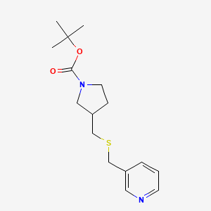 molecular formula C16H24N2O2S B15370971 3-(Pyridin-3-ylmethylsulfanylmethyl)-pyrrolidine-1-carboxylic acid tert-butyl ester 