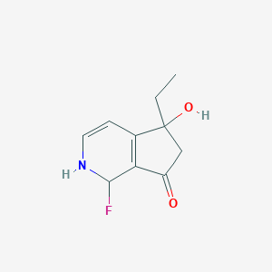 molecular formula C10H12FNO2 B15371135 5-Ethyl-1-fluoro-5-hydroxy-1,2,5,6-tetrahydro-7H-cyclopenta[c]pyridin-7-one 