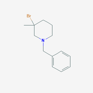 molecular formula C13H18BrN B15371160 1-Benzyl-3-bromo-3-methylpiperidine 